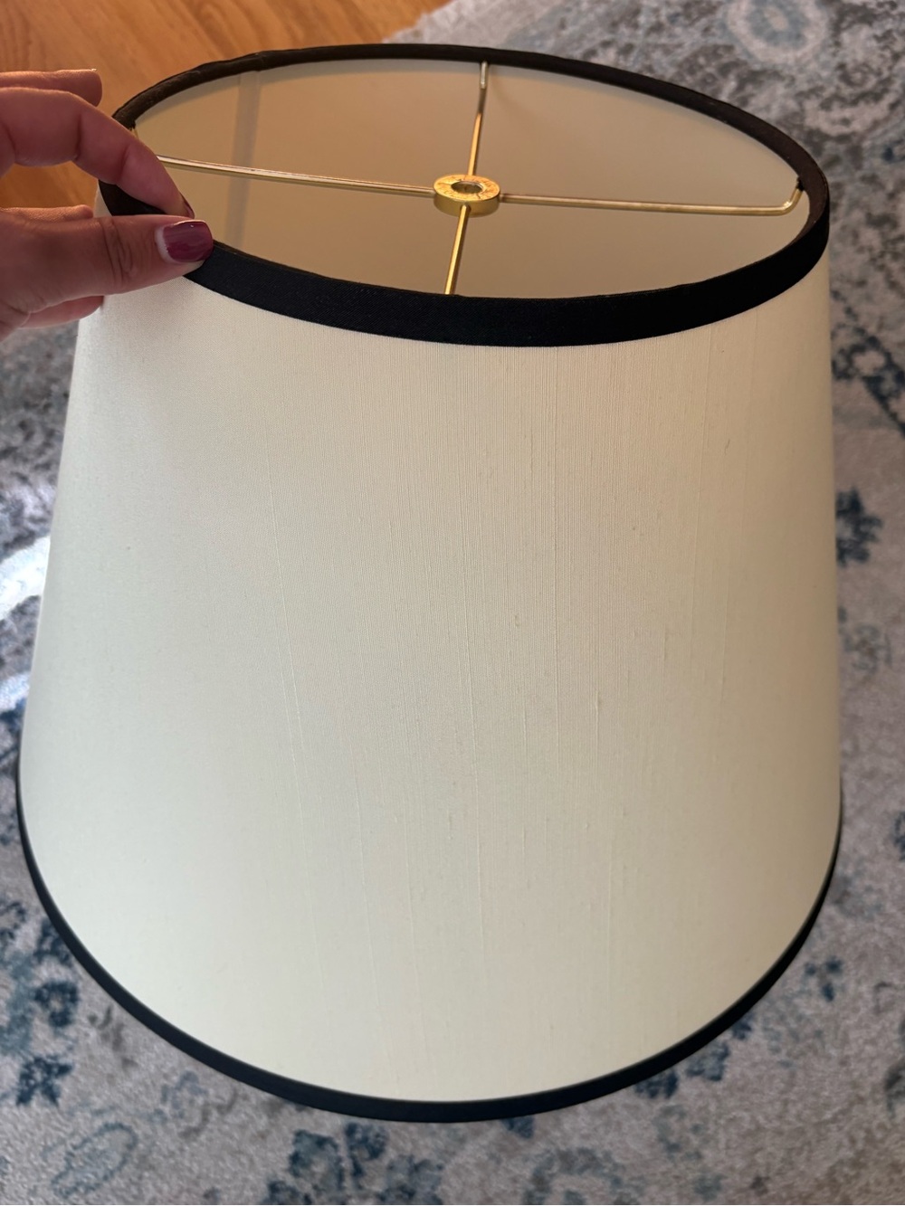 Classy Cream Lamp Shade with Black Trim
